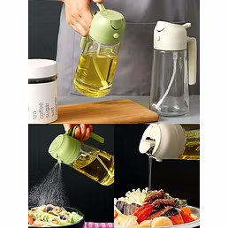 Oil Dispenser Bottle for Kitchen - 2 in 1 Olive Oil Dispenser and Oil Sprayer - 500ml  Olive Oil Bottle | Mist Spray Oil Bottle | Glass Oil Spray Bottle Oil Sprayer for Cooking 2 in 1 Olive Oil Dispenser Bottle for Kitchen Olive Oil Spray Bottle Oil Dispenser And Mist Spray Bottle Oil Vinegar Spritzer Sprayer Bottles for Kitchen | Glass Oil Spray Bottle | Bottle for Kitchen
