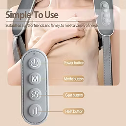 Rechargeable Neck &amp; Shoulder Massager with Heat | Deep Tissue Electric Massager Belt for Pain Relief | Mini Back, Neck &amp; Shoulder Massager