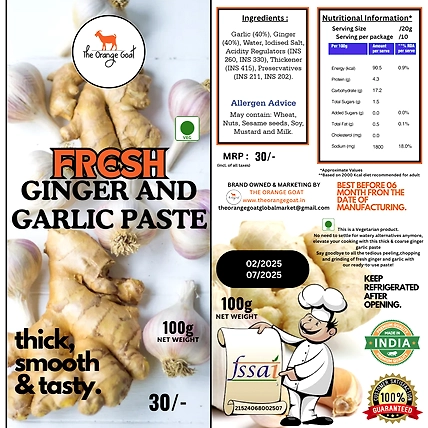 FRESH GINGER GARLIC PASTE (HOMEMADE) 1KG-1