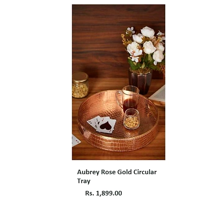 Aubrey Rose Gold Circular Tray-TR065