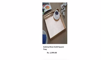 Aubrey Rose Gold Square Tray