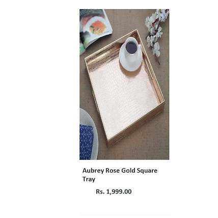Aubrey Rose Gold Square Tray-TR066