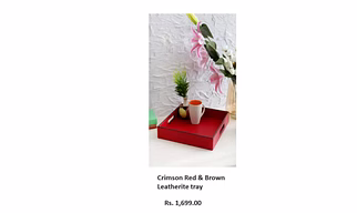 Crimson Red & Brown Leatherite tray