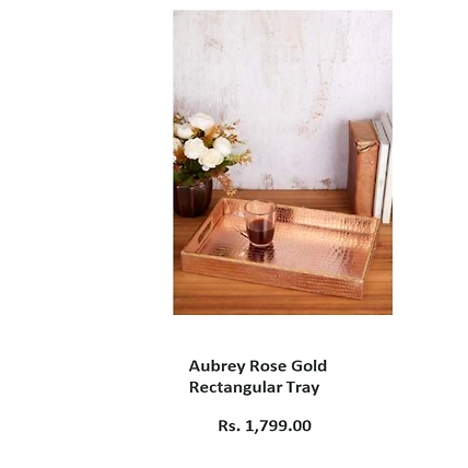 Aubrey Rose Gold Rectangular Tray-TR082