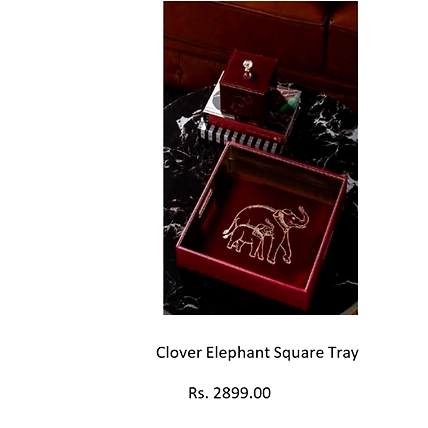 Clover Elephant Square Tray-TR085