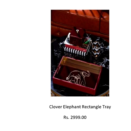 Clover Elephant Rectangle Tray-TR086