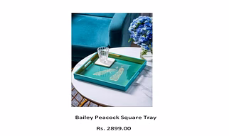 Bailey Peacock Square Tray