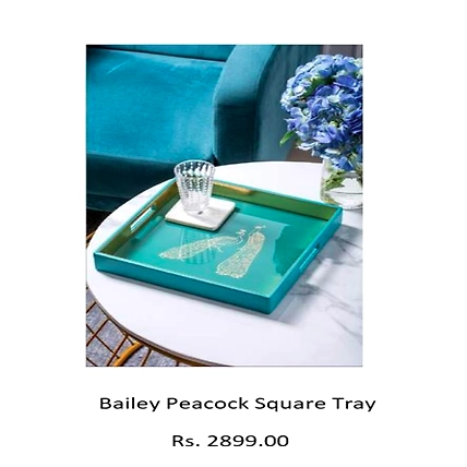 Bailey Peacock Square Tray-TR087