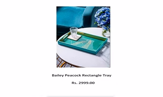 Bailey Peacock Rectangle Tray