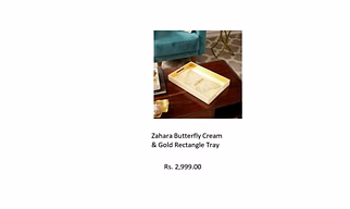 Zahara Butterfly Cream & Gold Rectangle Tray