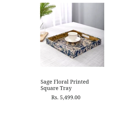 Sage Floral Printed Square Tray-TR093