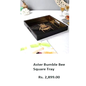 Aster Bumble Bee Square Tray