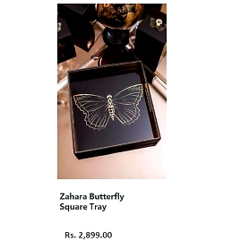 Zahara Butterfly Square Tray