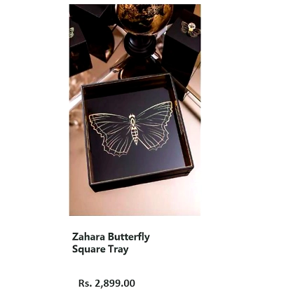 Zahara Butterfly Square Tray-TR009