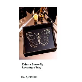 Zahara Butterfly rectangular Tray