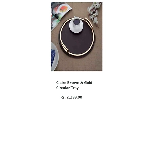 Claire Brown & Gold Circular Tray
