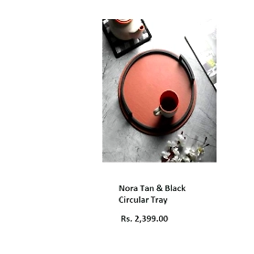Nora Tan & Black Circular Tray