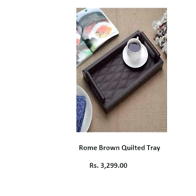 Rome Brown Quilted Tray