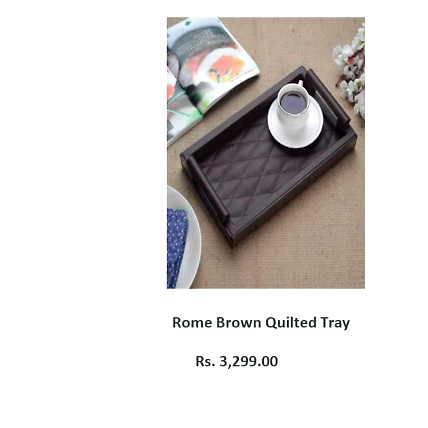 Rome Brown Quilted Tray-TR033