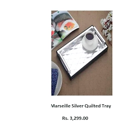 Marseille Silver Quilted Tray