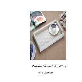 Moscow Cream Quilted Tray
