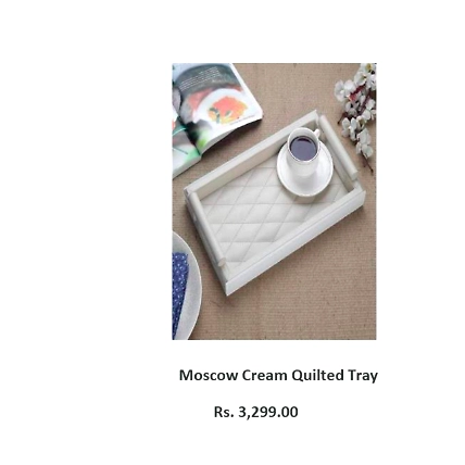 Moscow Cream Quilted Tray-TR035