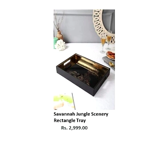 Savannah Jungle Scenery Rectangle Tray