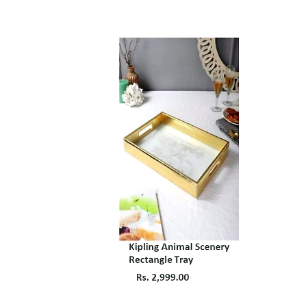 Phoenix Tiger Brown &amp; Gold Square Tray-TR041