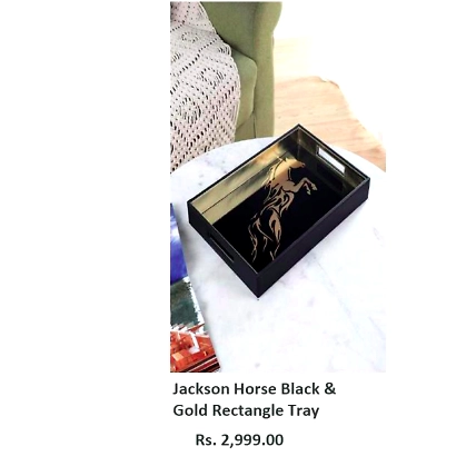 Jackson Horse Black &amp; GOLD rectangular-TR046