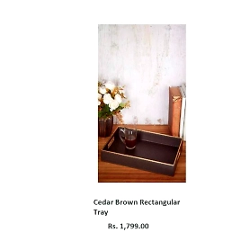 Cedar Brown Rectangular Tray