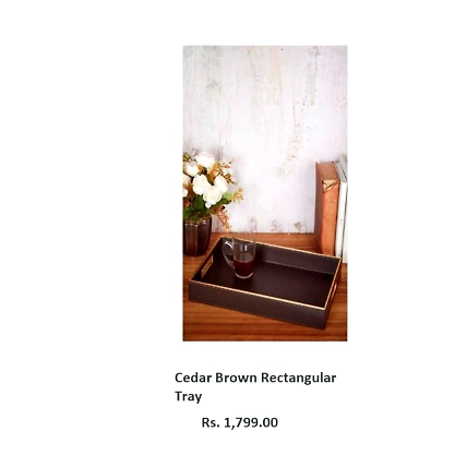 Cedar Brown Rectangular Tray-TR058