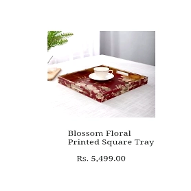 Blossom Floral Printed Square Tray