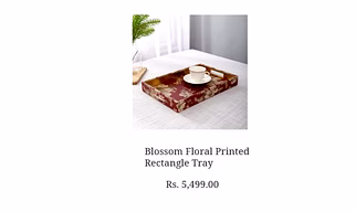 Blossom Floral Printed Rectangle Tray
