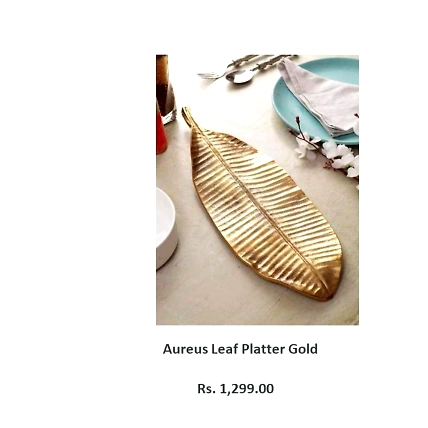 Aureus Leaf Platter Gold-DA006