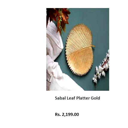 Sabal Leaf Platter Gold-DA007
