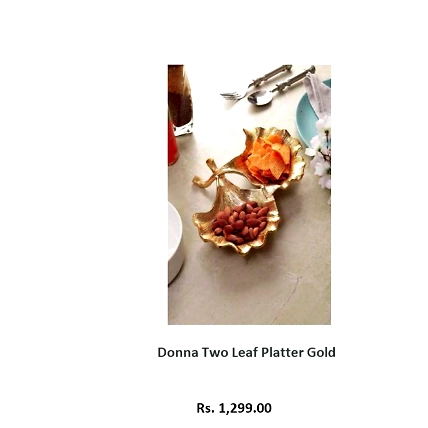 Donna Two Leaf Platter Gold-DA008