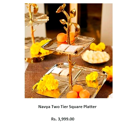 Navya Two Tier Square Platter-DA009