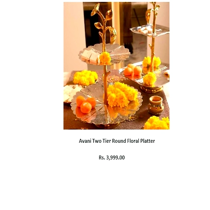 Avani Two Tier Round Floral Platter-DA010