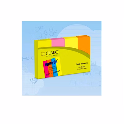 claro page markers 40 each 20mm x 50mm 4 pads