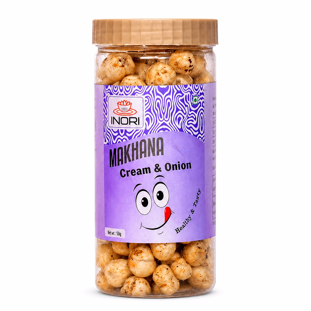 cream & onion flavored makhana roasted fox nut snack