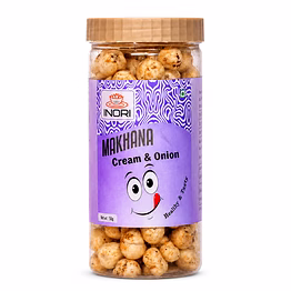 cream & onion flavored makhana roasted fox nut snack