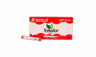 Smoko Rolling Cones, Rolling Papers, 128 Pcs., Classic King Size 109 mm, White (Bleached), Natural Pre Rolled Rolling Paper with Tips & Packing Tubes