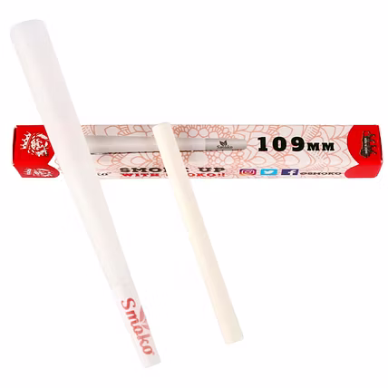 Smoko Rolling Cones, Rolling Papers, 128 Pcs., Classic King Size 109 mm, White (Bleached), Natural Pre Rolled Rolling Paper with Tips &amp; Packing Tubes-2