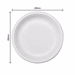 eatin biodegradable disposable tableware round plate 10 inch (made from 100% bagasse) set of 500 piece