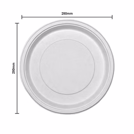 eatin biodegradable disposable tableware round plate 11 inch (made from 100% bagasse) set of 500 piece