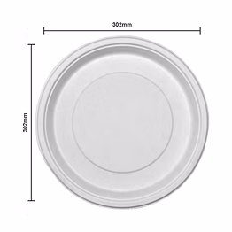 eatin biodegradable disposable tableware round plate 12 inch (made from 100% bagasse) set of 500 piece