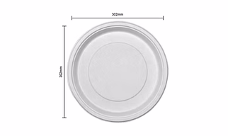Biodegradable Disposable Tableware Round Plate 12 inch (Made from 100% Bagasse) set of 500 piece
