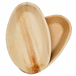 9" oval shape areca leaf plates