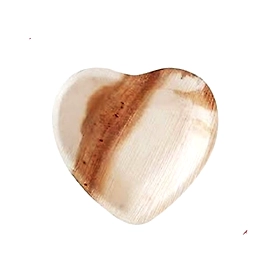 7" heart shape areca leaf plate
