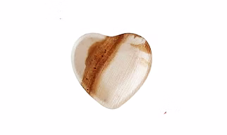7" heart shape areca leaf plate
